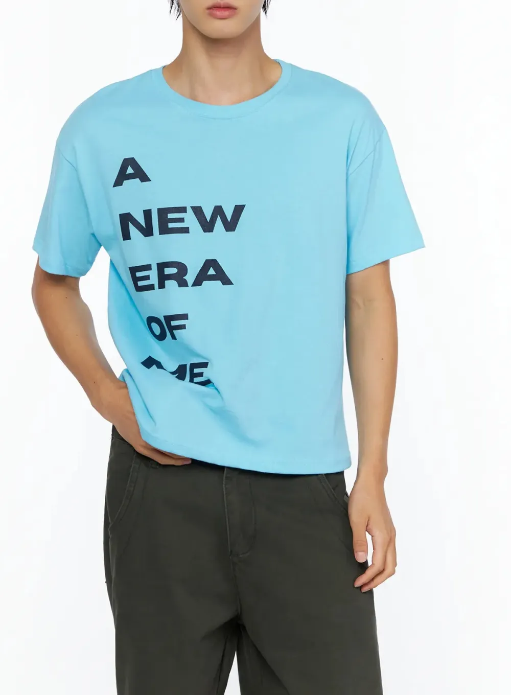 Men's Graphic Semi-Crop T-Shirt