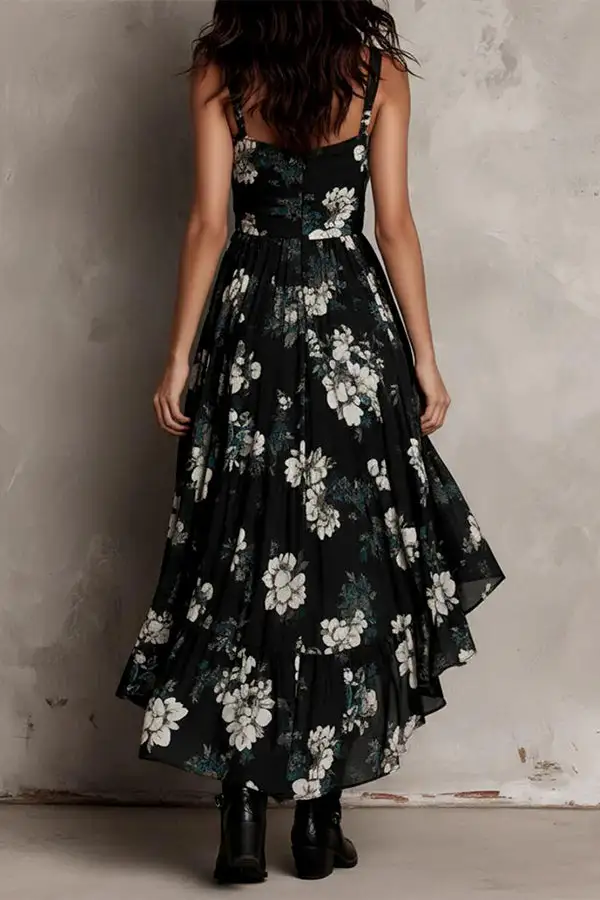 Draped Ruffled Ruffle Sleeve And Skirt Set