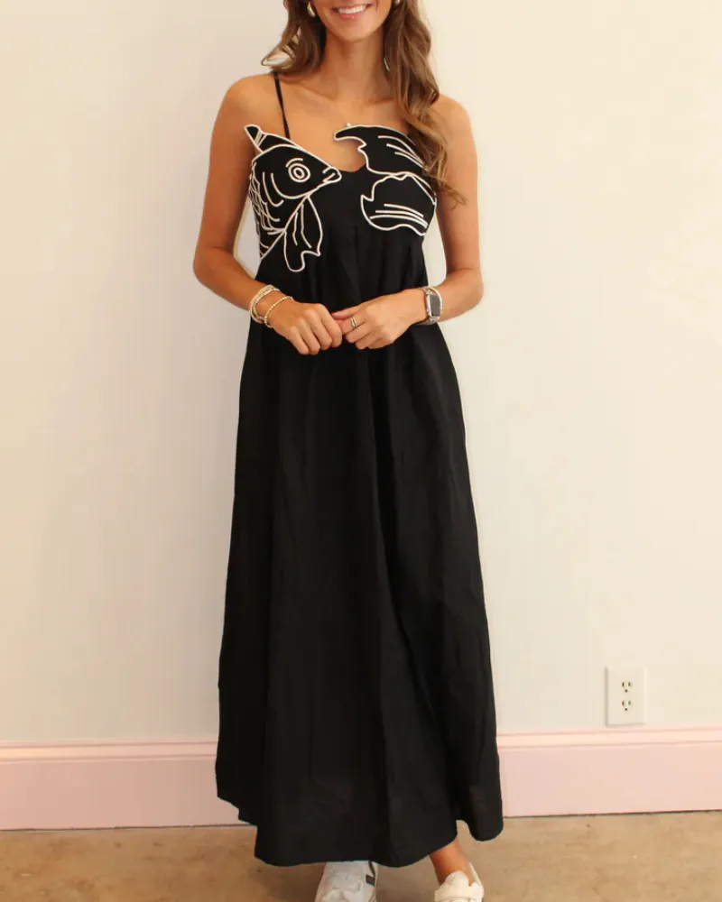 Easy Fit Embroidered Maxi Dress
