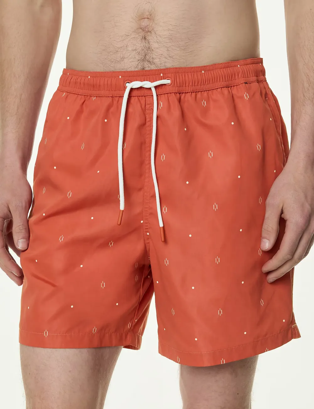 Orange Geometric Swim Shorts