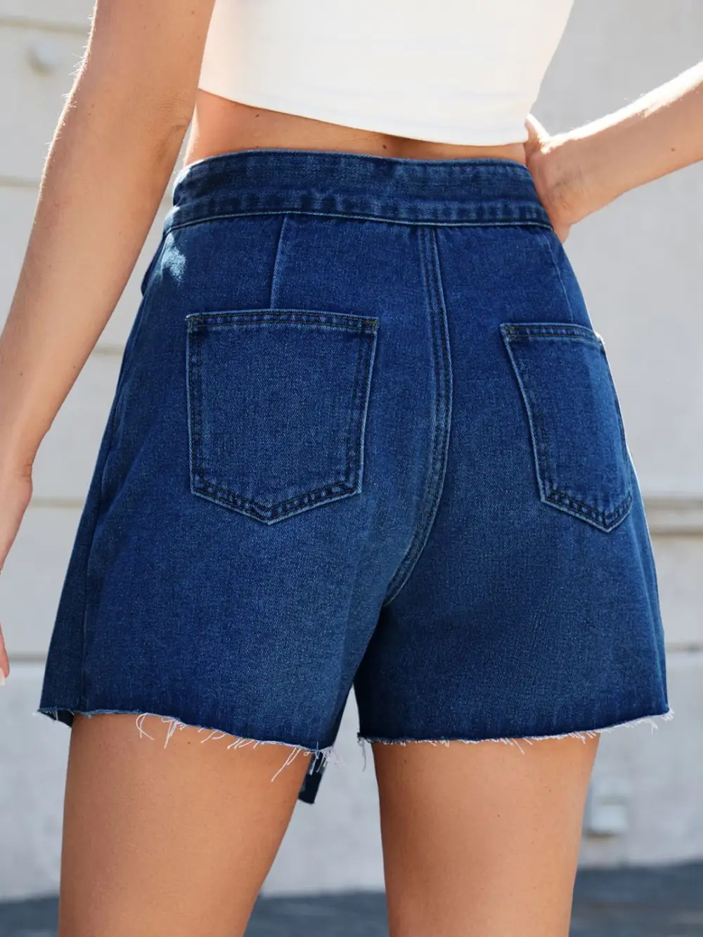 Denim Frayed Skort