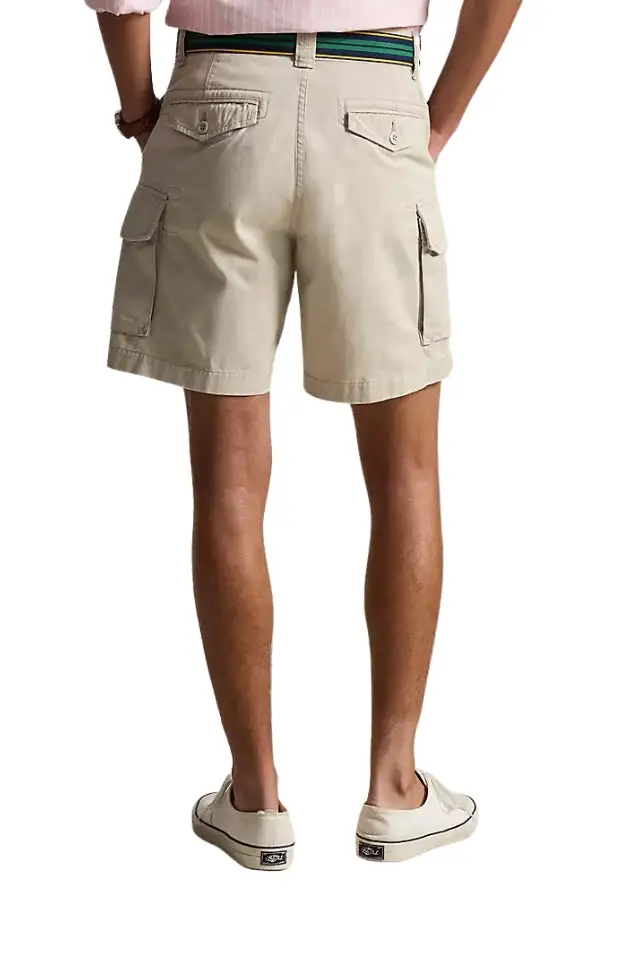 Relaxed Fit Flat Front Cargo Shorts