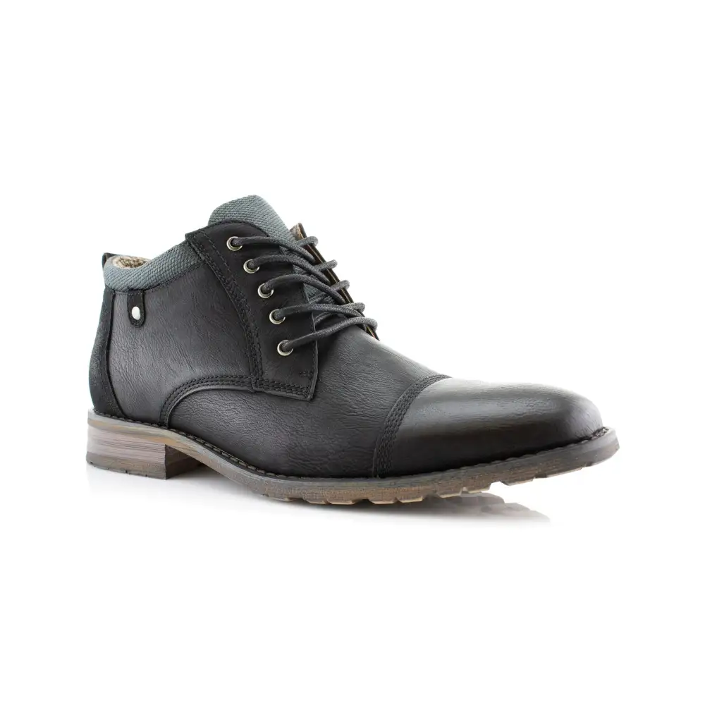 Refined Faux-Suede Suede Faux-Leather Chukka Boots