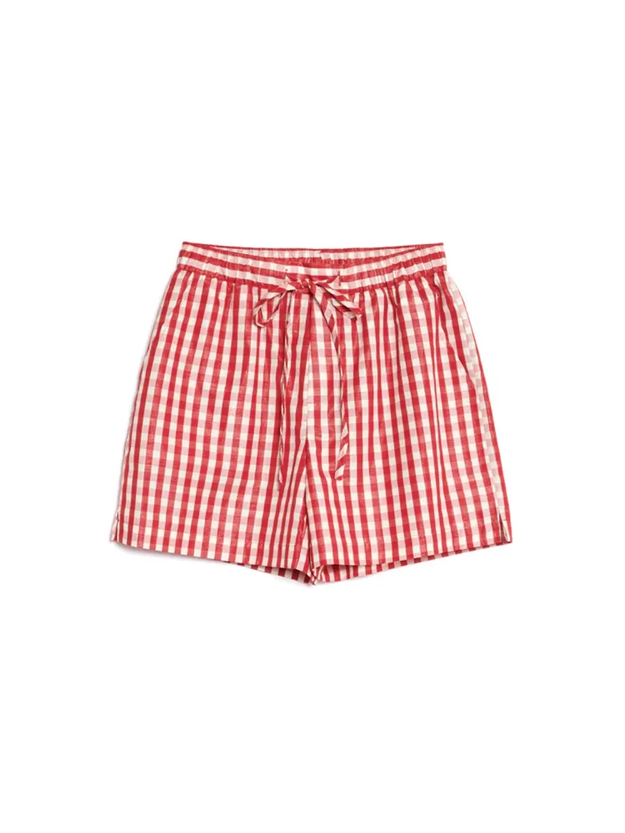 Casual Style Straight Gingham Shorts