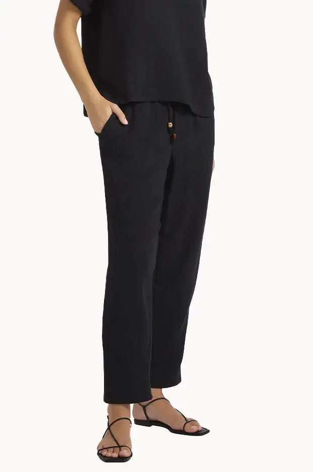 Drawcord Cotton Tapered Pants