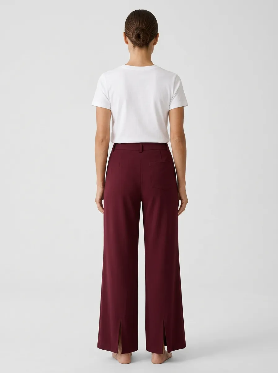 Women's Floral Embroidered High-Rise Wide-Leg Trousers