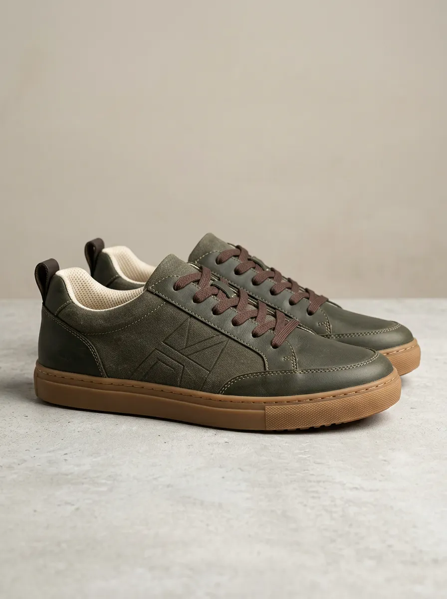 Rugged Geometric Graphic Lifestyle Look Men's Casual Sneakers