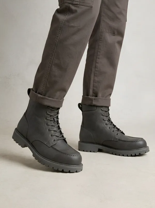 Men's Minimalist Wavy Texture Pattern Work Boots