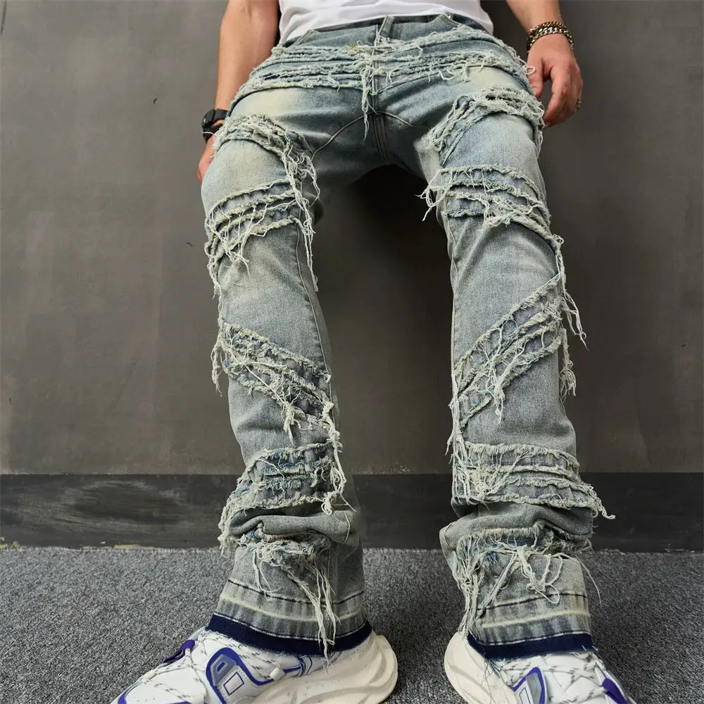 Patchwork Cat Whisker Jeans