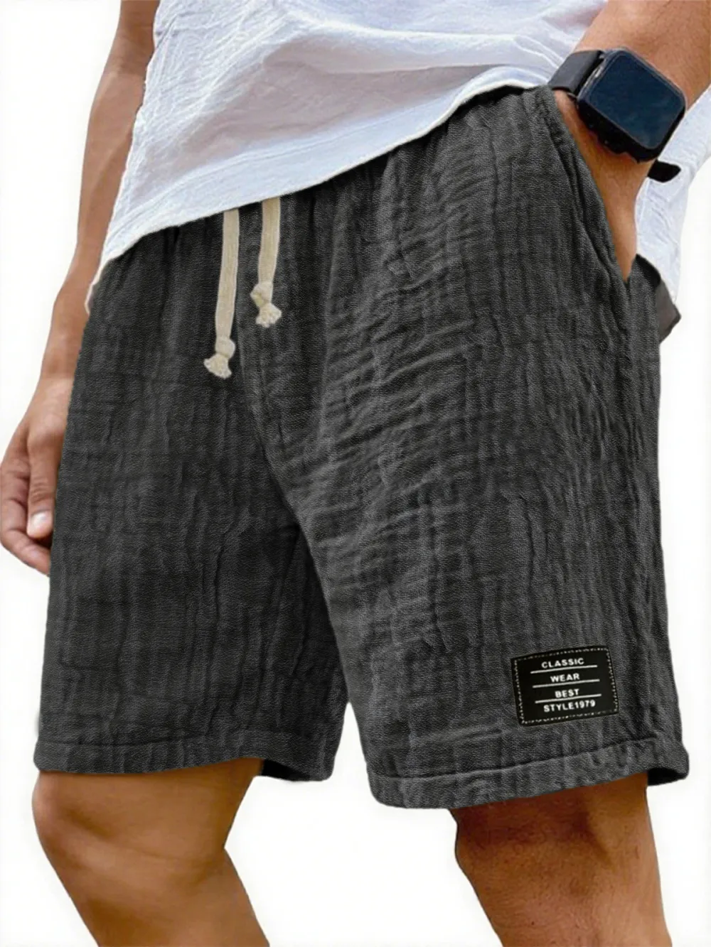 Gauze Cotton Seamed Detail Shorts