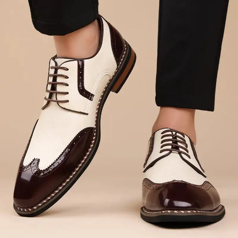 Formal Patchwork Oxford Shoes
