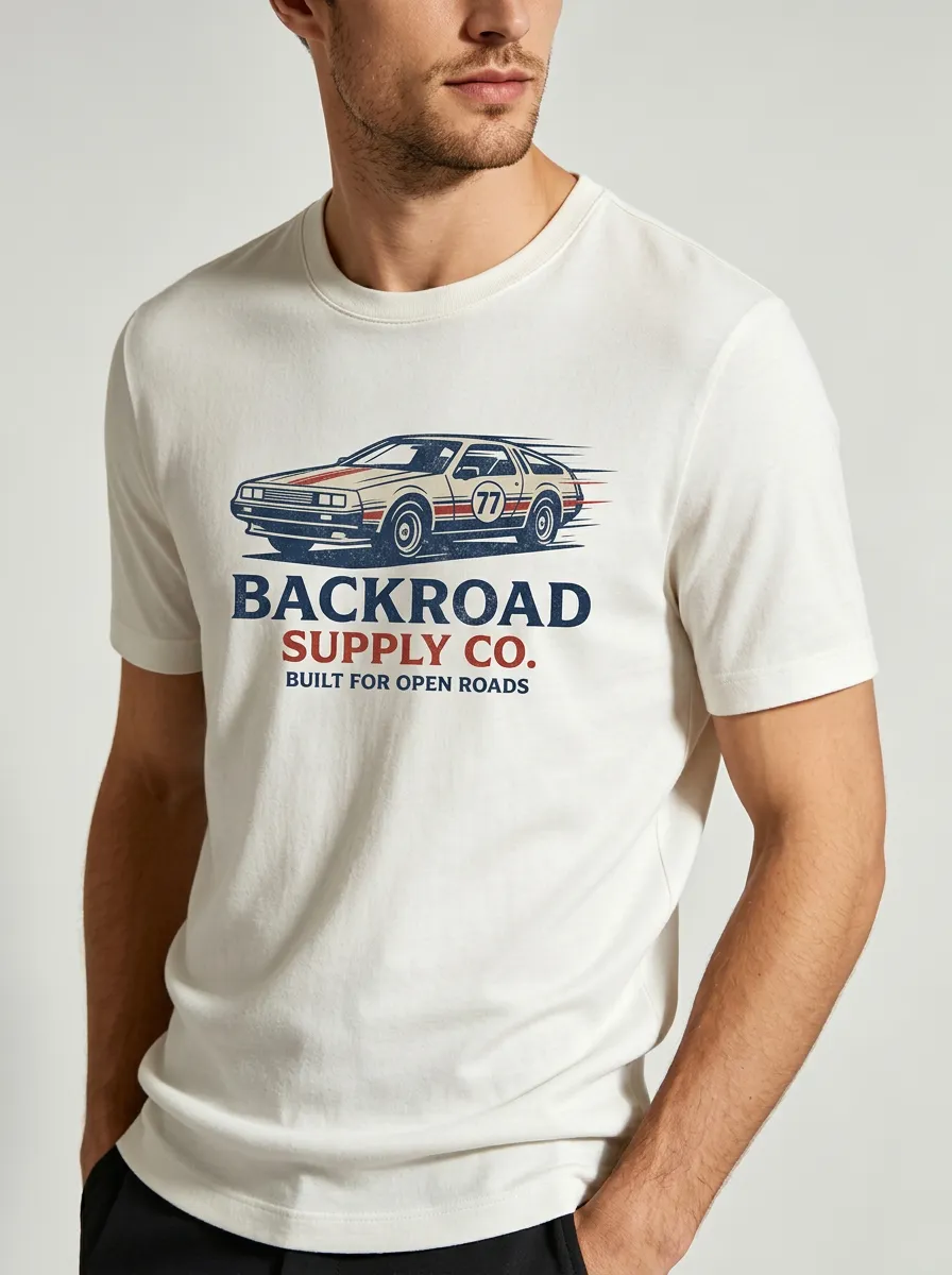 Men's Vintage Car Enthusiast Backroad Supply Co. Printed T-shirt