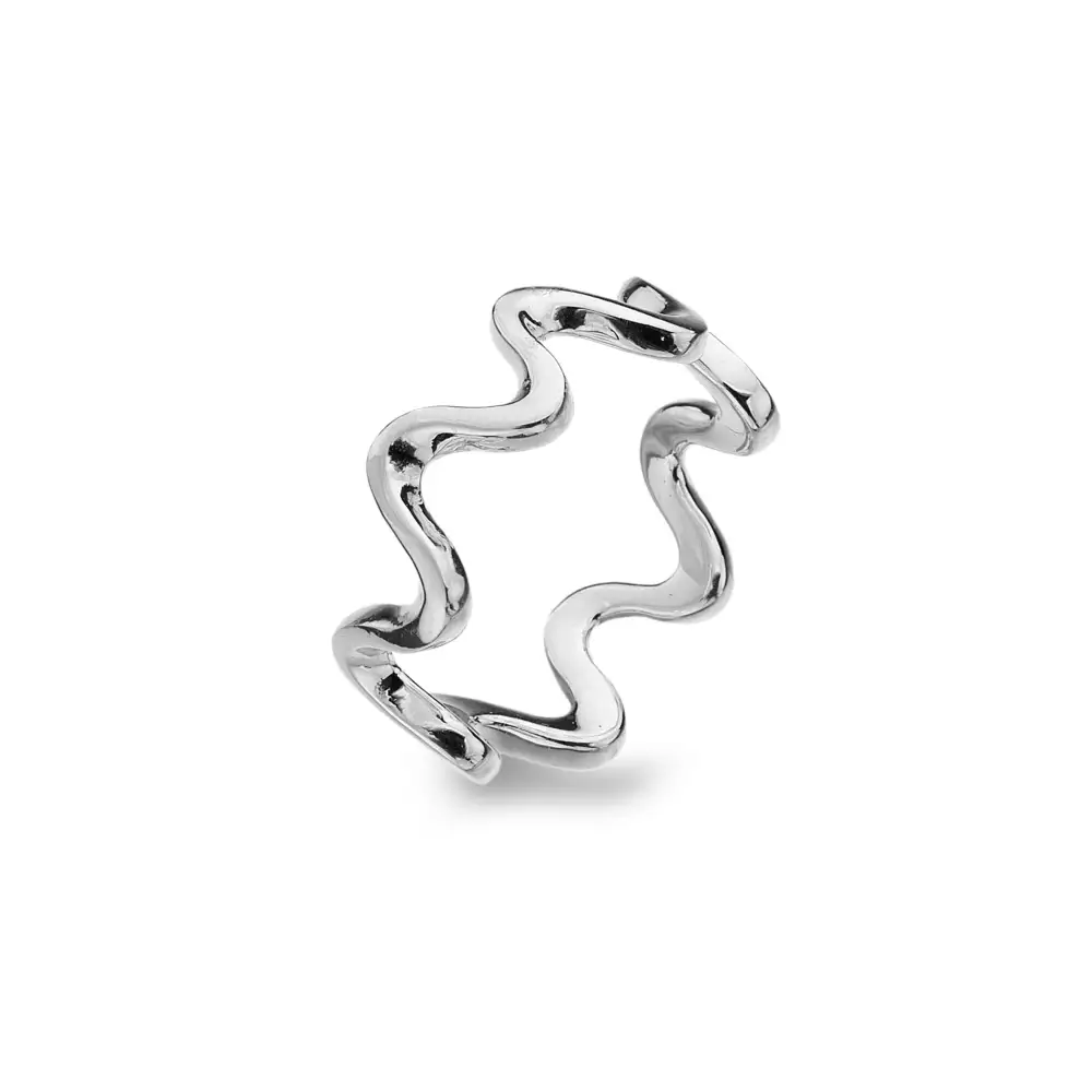 Ripple Wave Wide Ring