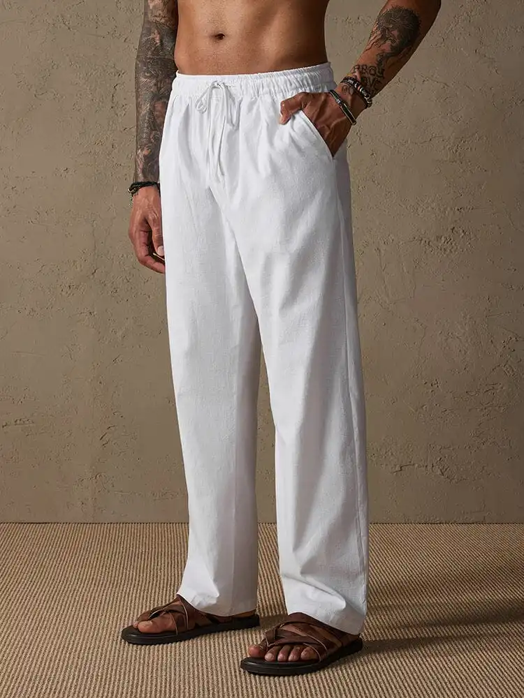 Relaxed Cotton Linen Trousers