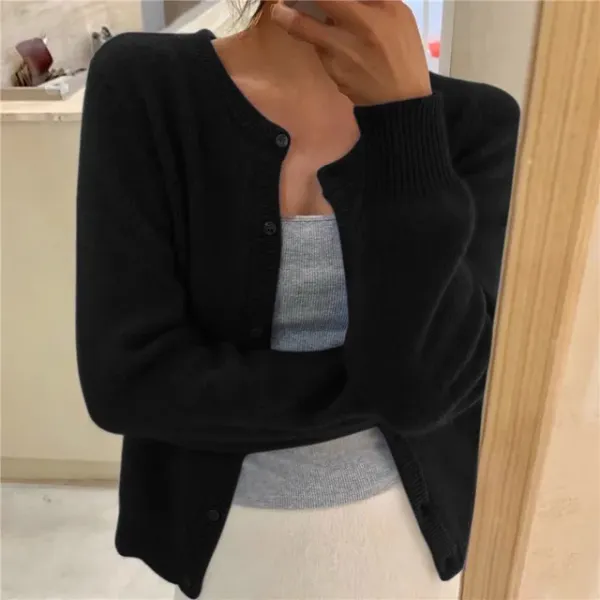 Button Up Relaxed Fit Knit Cardigan