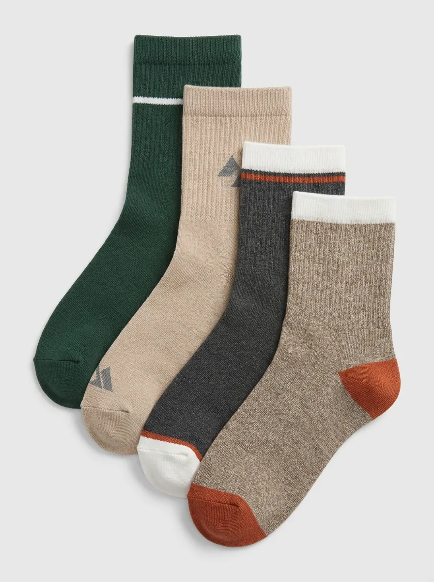 Mountain Men's Four-Pair Long Socks