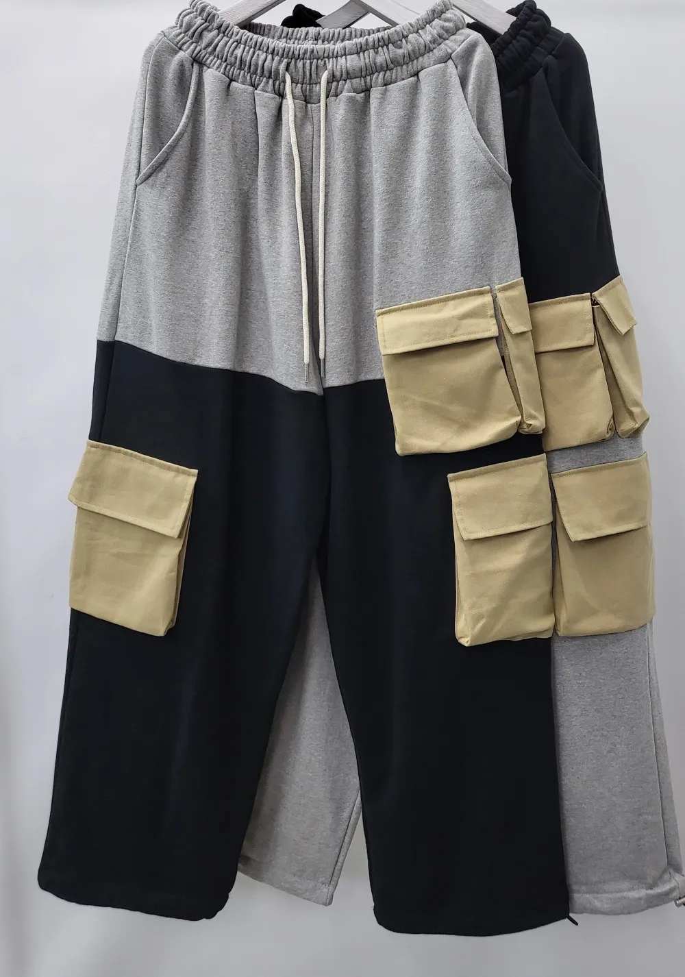 Colorblock Cotton Relaxed Cargo Pants