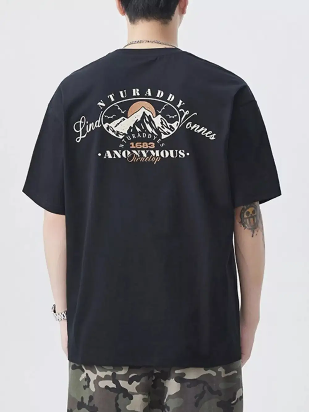 Cotton-Polyester-Blend Round-Neck Short-Sleeve T-Shirt