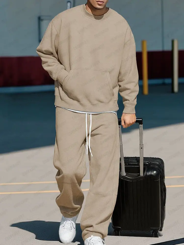 Cotton Blend Sweatshirt & Pants Set