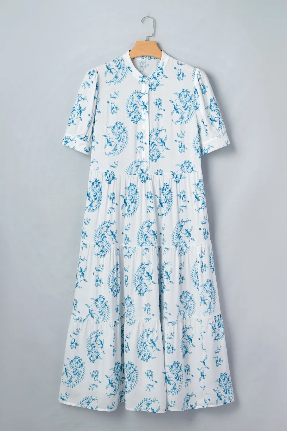 Blue Floral Plus Size Maxi Dress