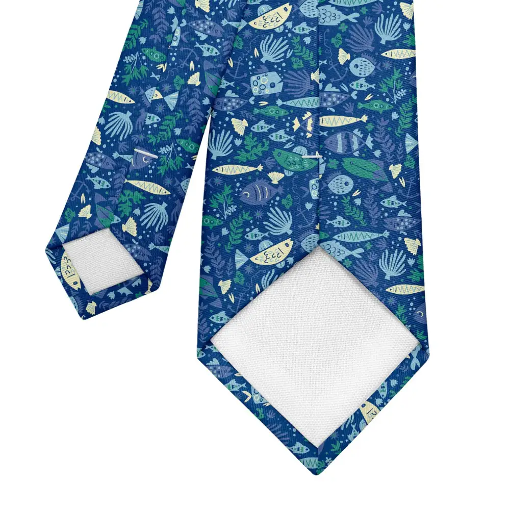 Refined Sea Life Motif Necktie