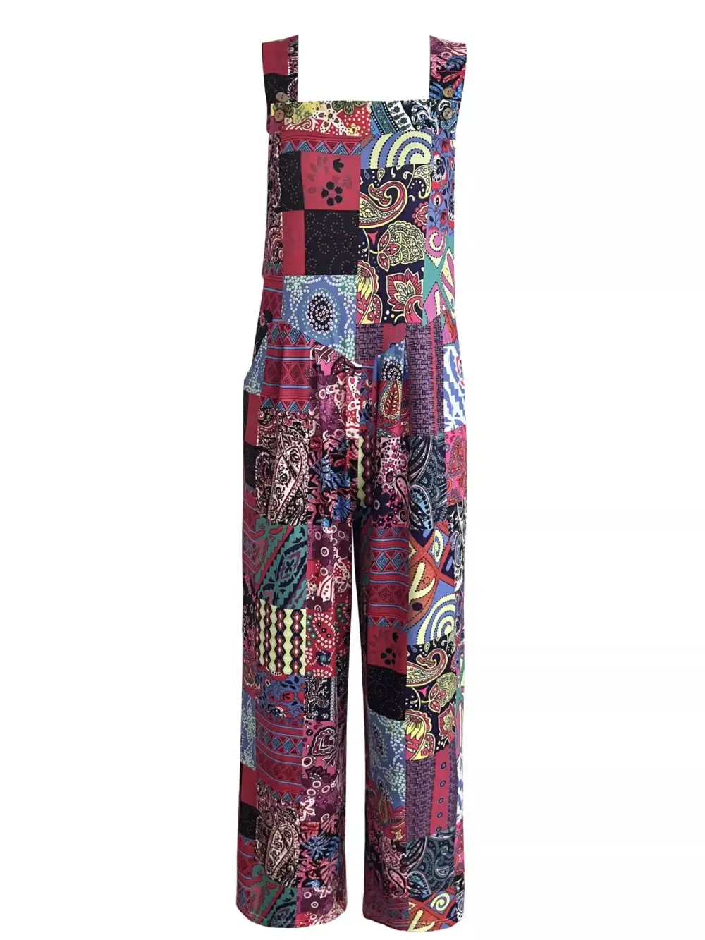 Plus Size Printed Wide Leg Jumpsuit
