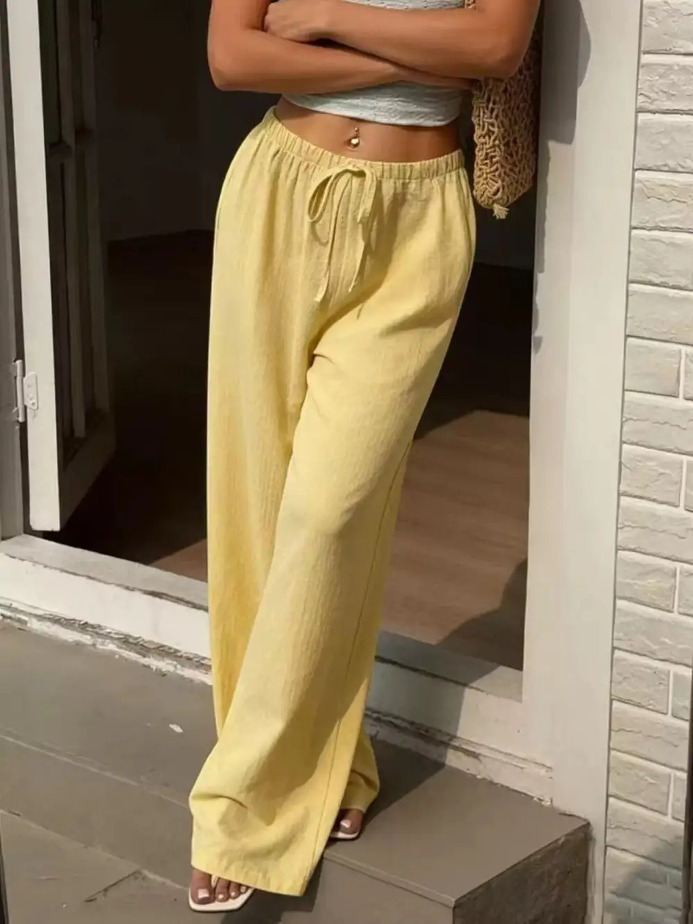 Plus Size High Waisted Wide Leg Pants