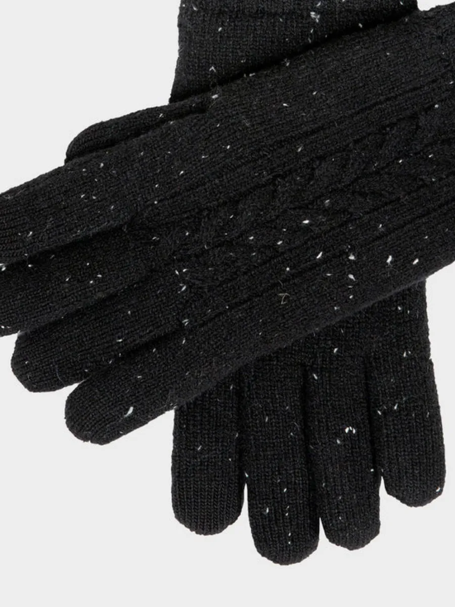 Black Speckled Knit Gloves