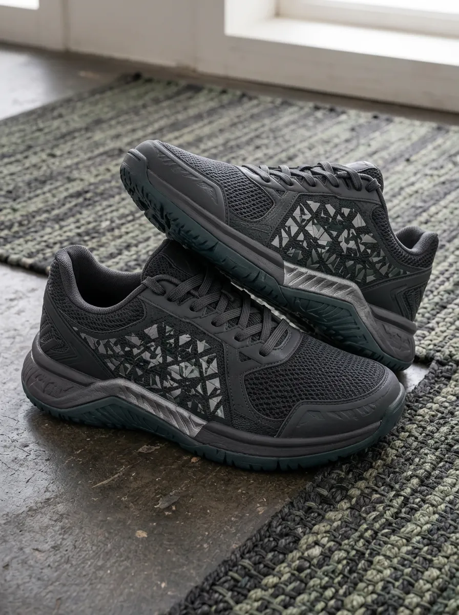 Women's Stride Geometric Pattern Dark Printed Sneakers
