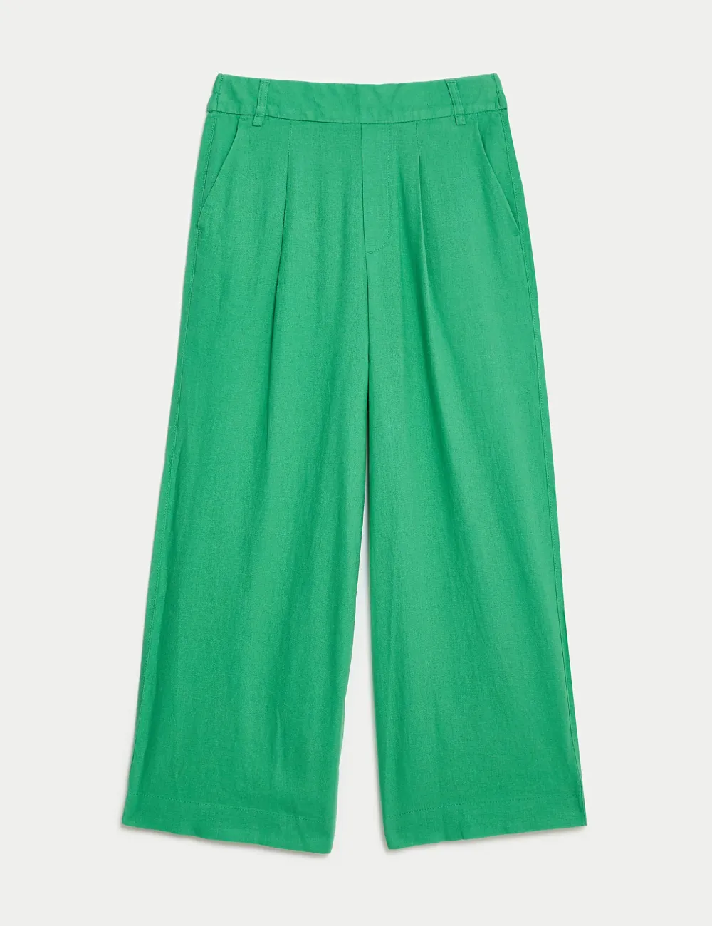 Black Shirred Wide Leg Trousers
