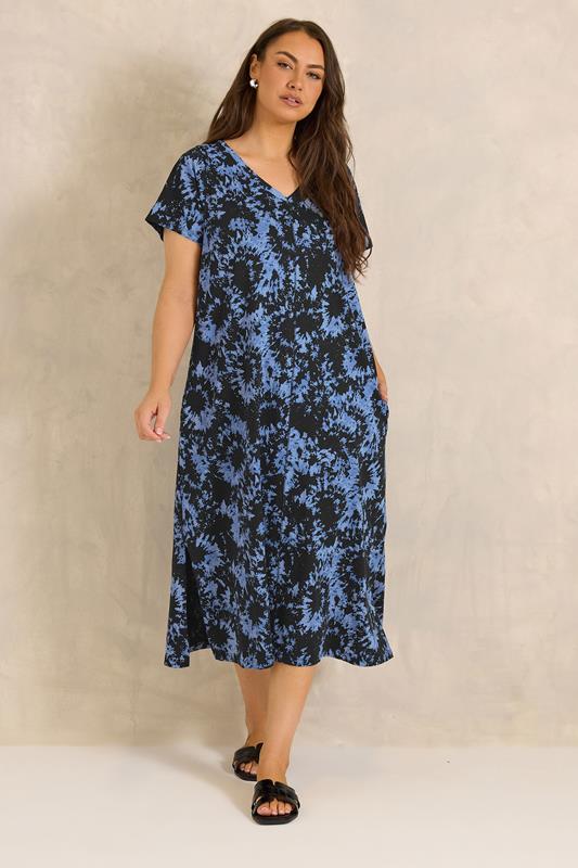 Black Tie Dye Cotton Dress detail 1