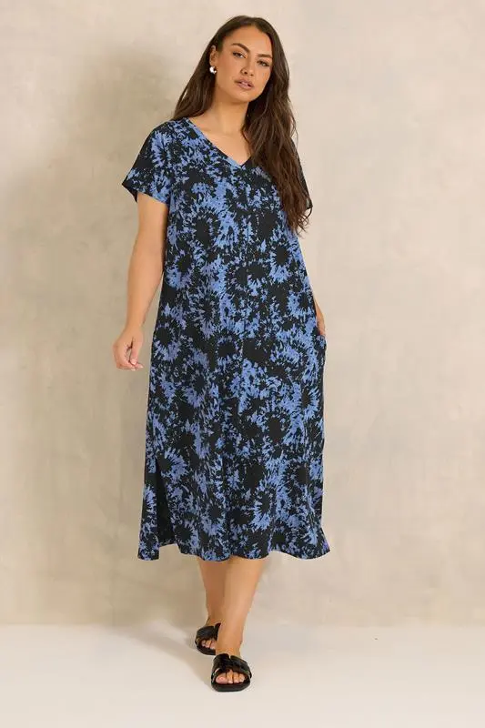 Black Tie Dye Cotton Dress