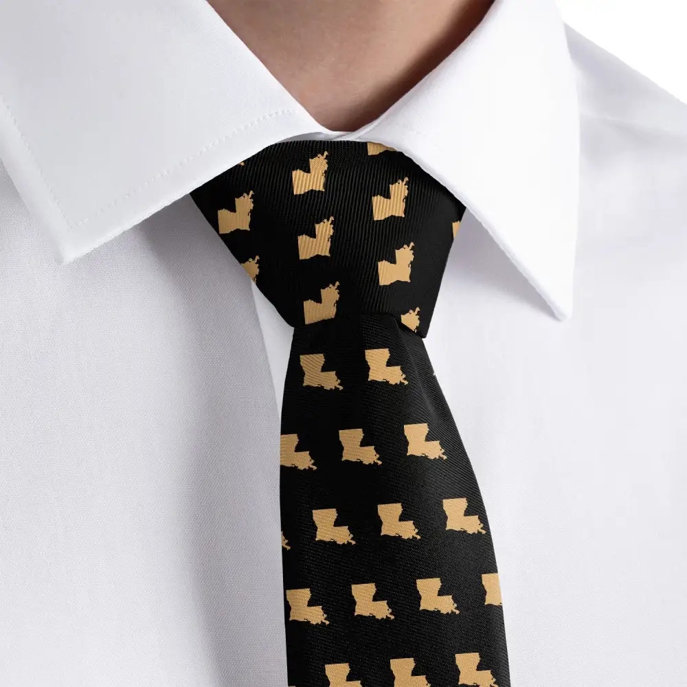 Polished Outline Emblem Accent Necktie