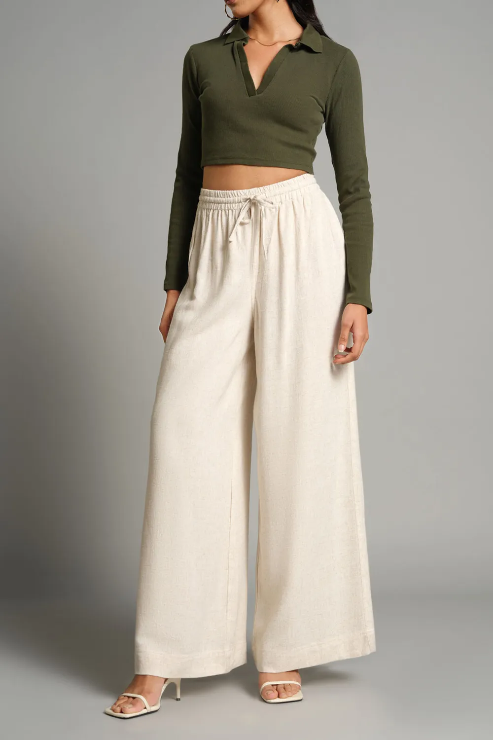 Casual Style Wide-Leg Pants