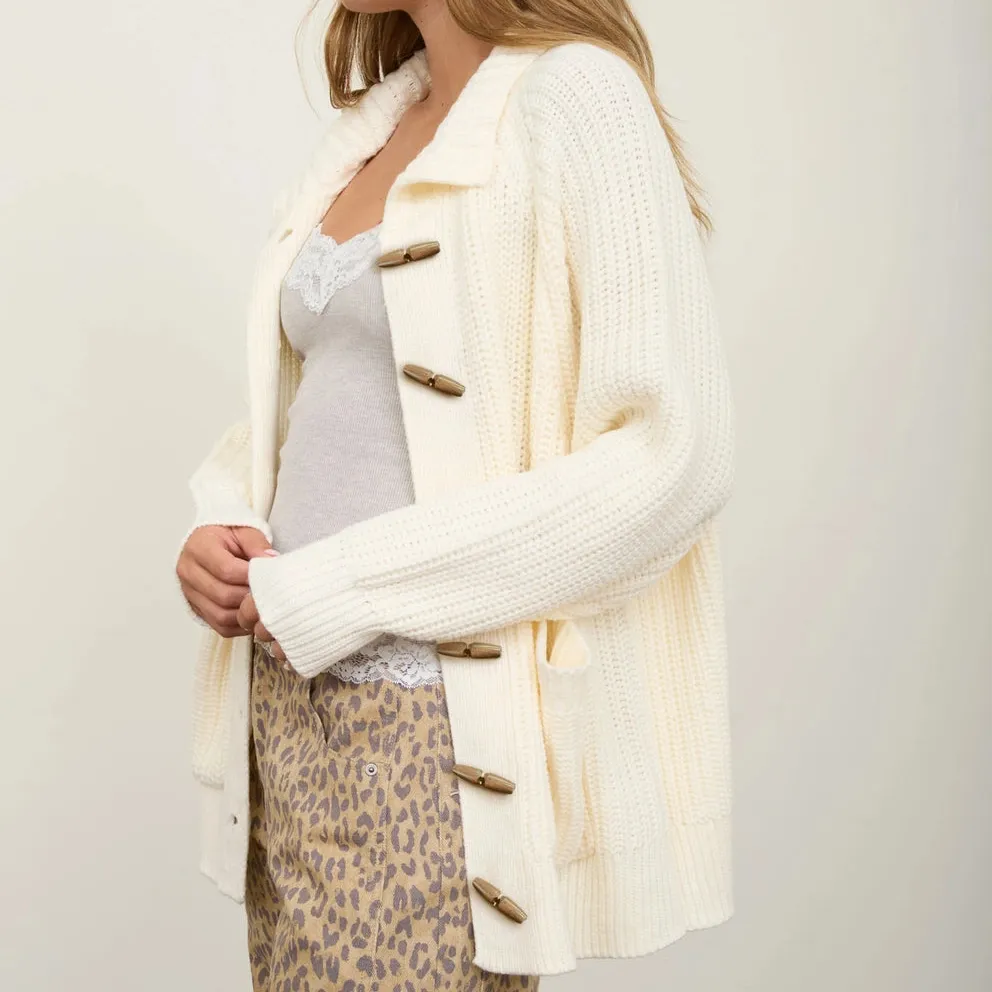 High Neck Toggle Cardigan