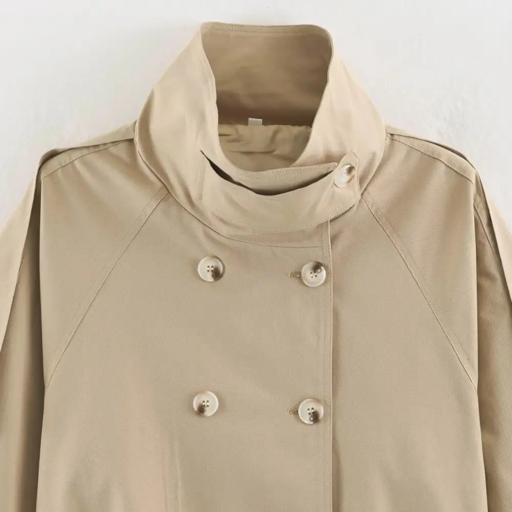 Polished Double Breasted Trench Coat