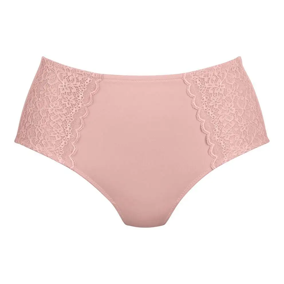 Women's Full Coverage Cotton Gusset Floral Lace Mesh Microfiber Cotton Second Skin Soft Fabric Brief Panty