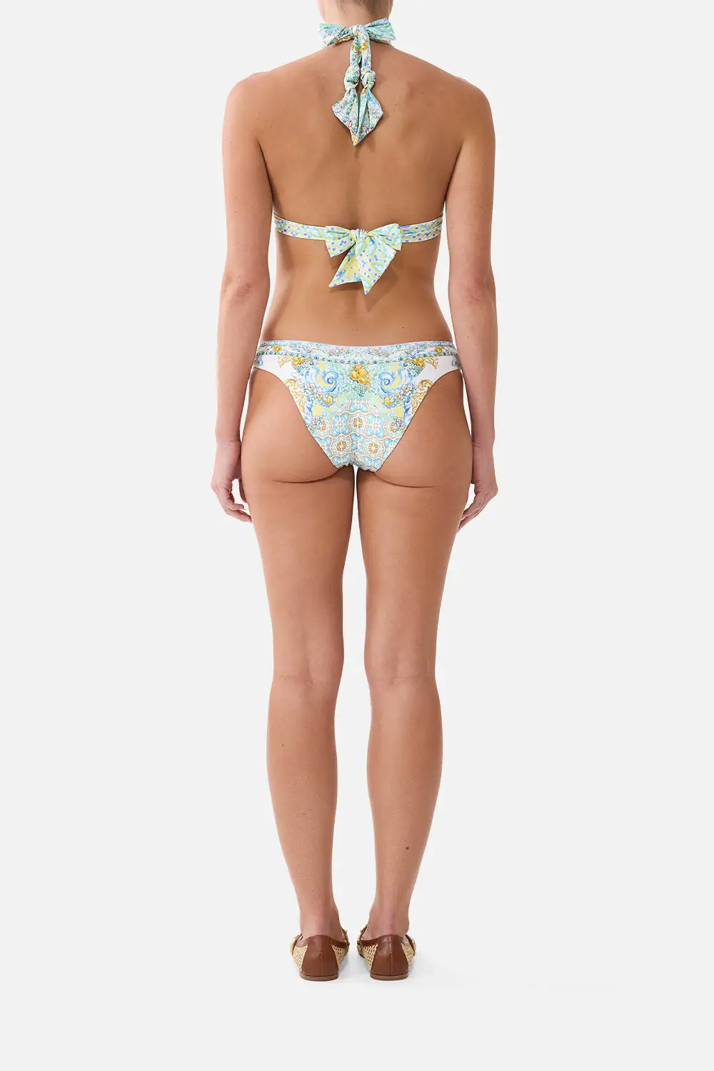 Soft Thick Tie Tri Bikini Set with Trims