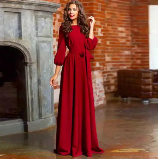  Long Sleeve Maxi Dress