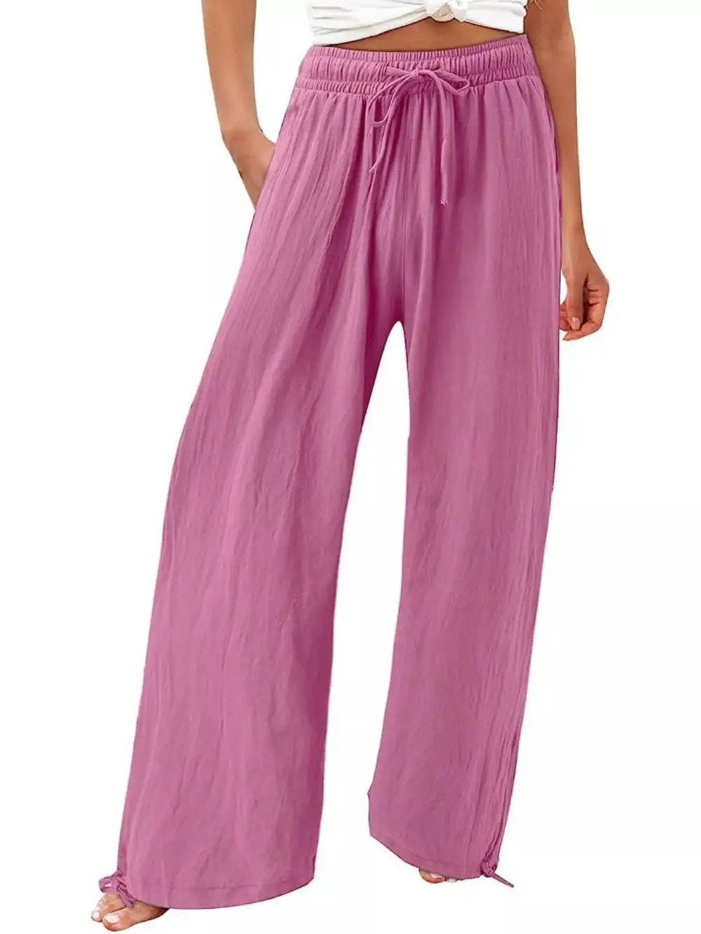 Full Size Wide Leg Pants with Drawstring Waist Plus