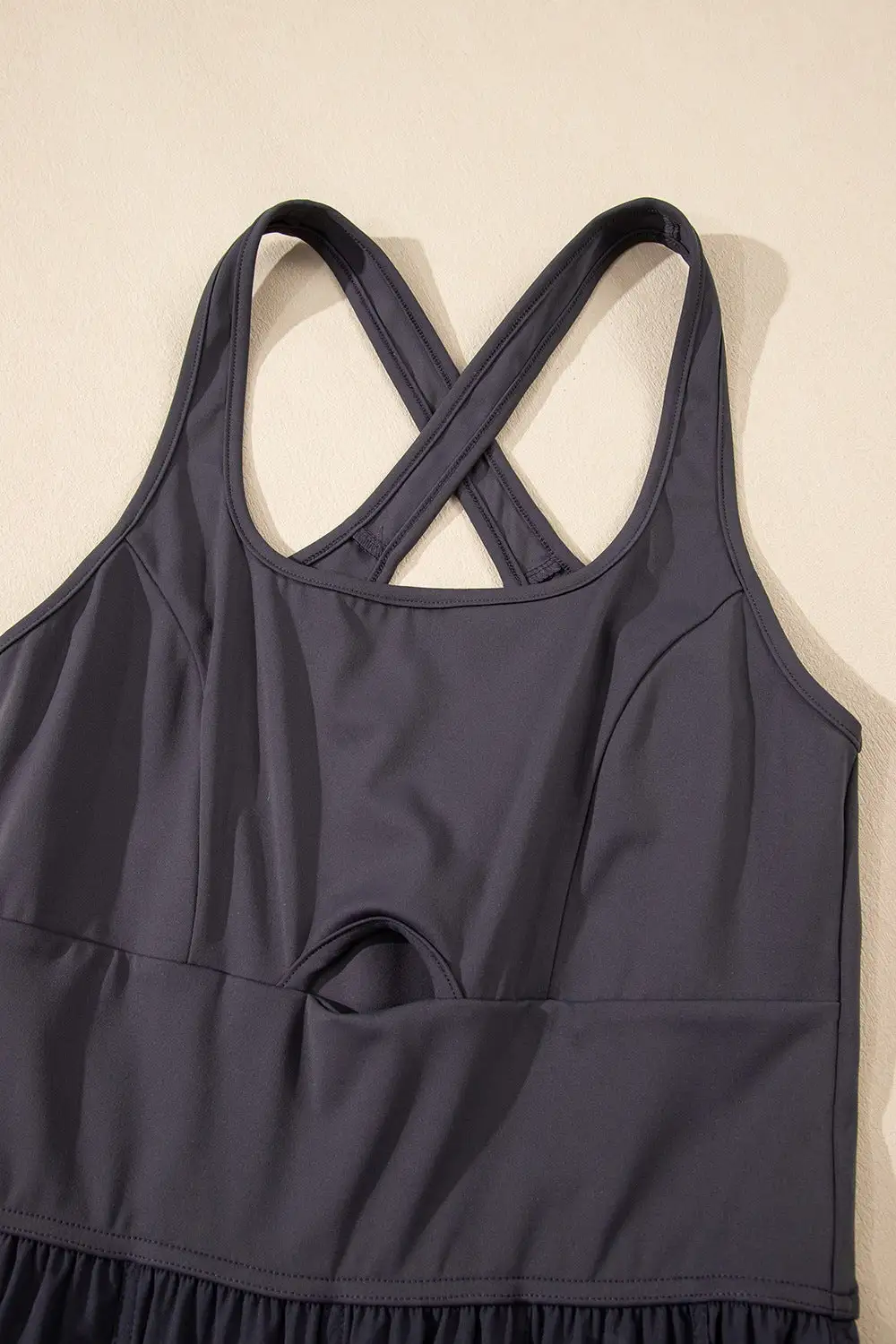 Panel Detail Square Neck Wide Strap Accessory