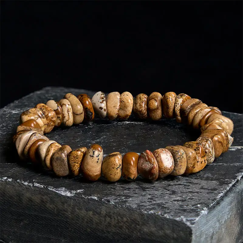 Picture Jasper Irregular Blocks Bracelet