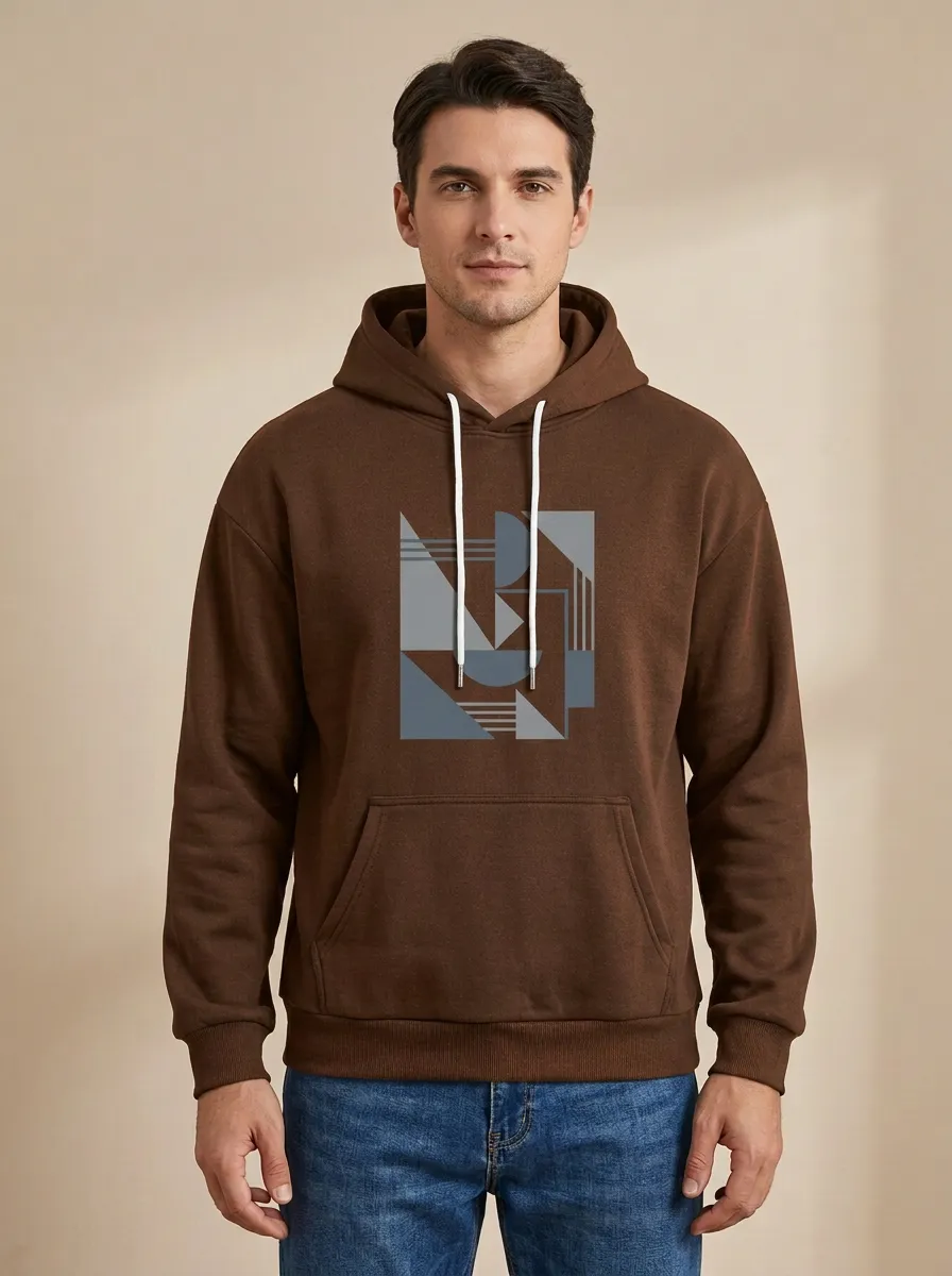 Men's Everyday Minimalist Geometric Abstract Print Hoodie