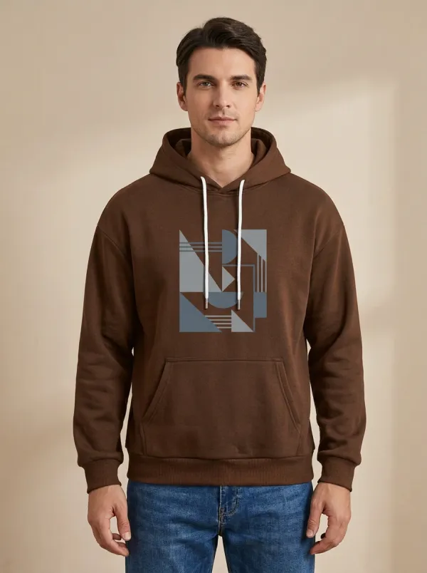 Men's Everyday Minimalist Geometric Abstract Print Hoodie