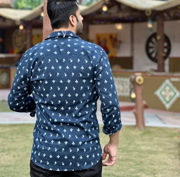 Black Floral Rayon Shirt