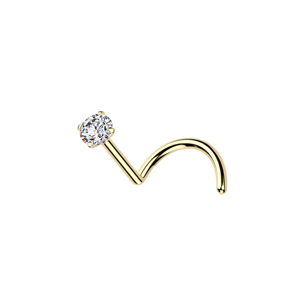 Titanium Moissanite Nose Screw