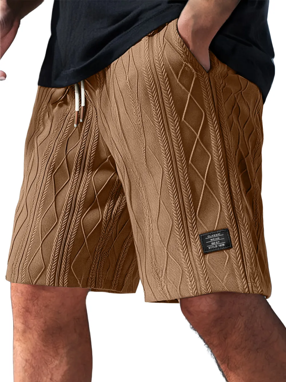 Tailored Jacquard Seamed Detail Shorts