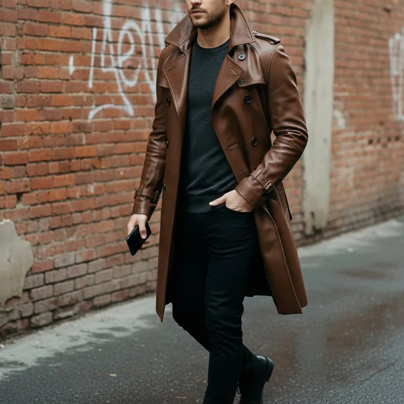 Cowhide Belted Coat