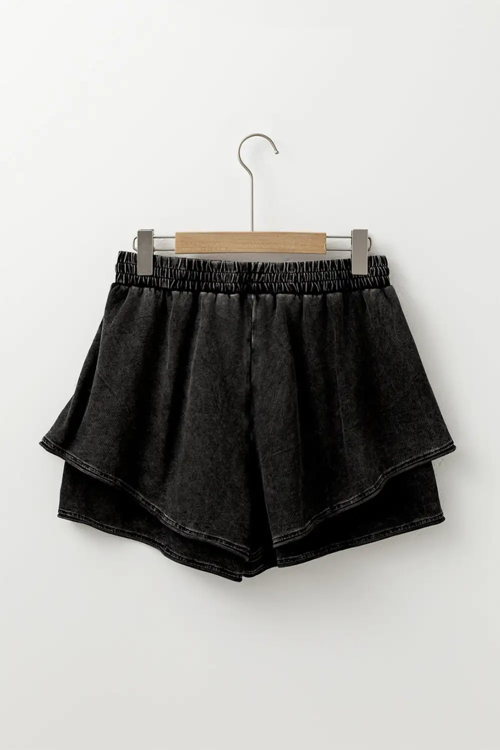 Black Mineral Wash French Terry Drawstring