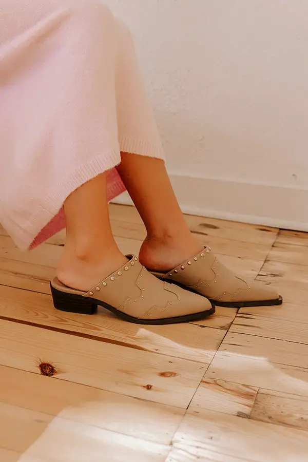 Faux Leather Western Low Heel Shoes